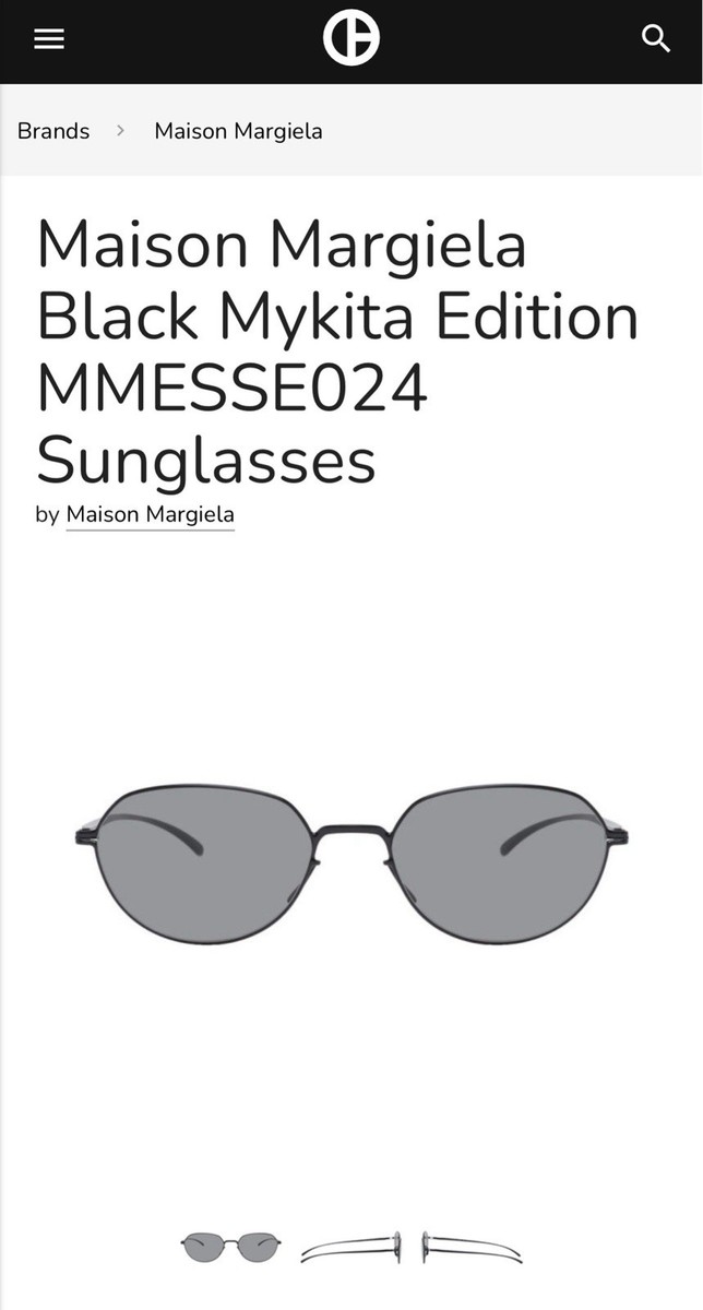 小物 MYKITA + Maison Margiela Maison Margiela x MYKITA MMESSE024 Black Oval Sunglasses Handmade