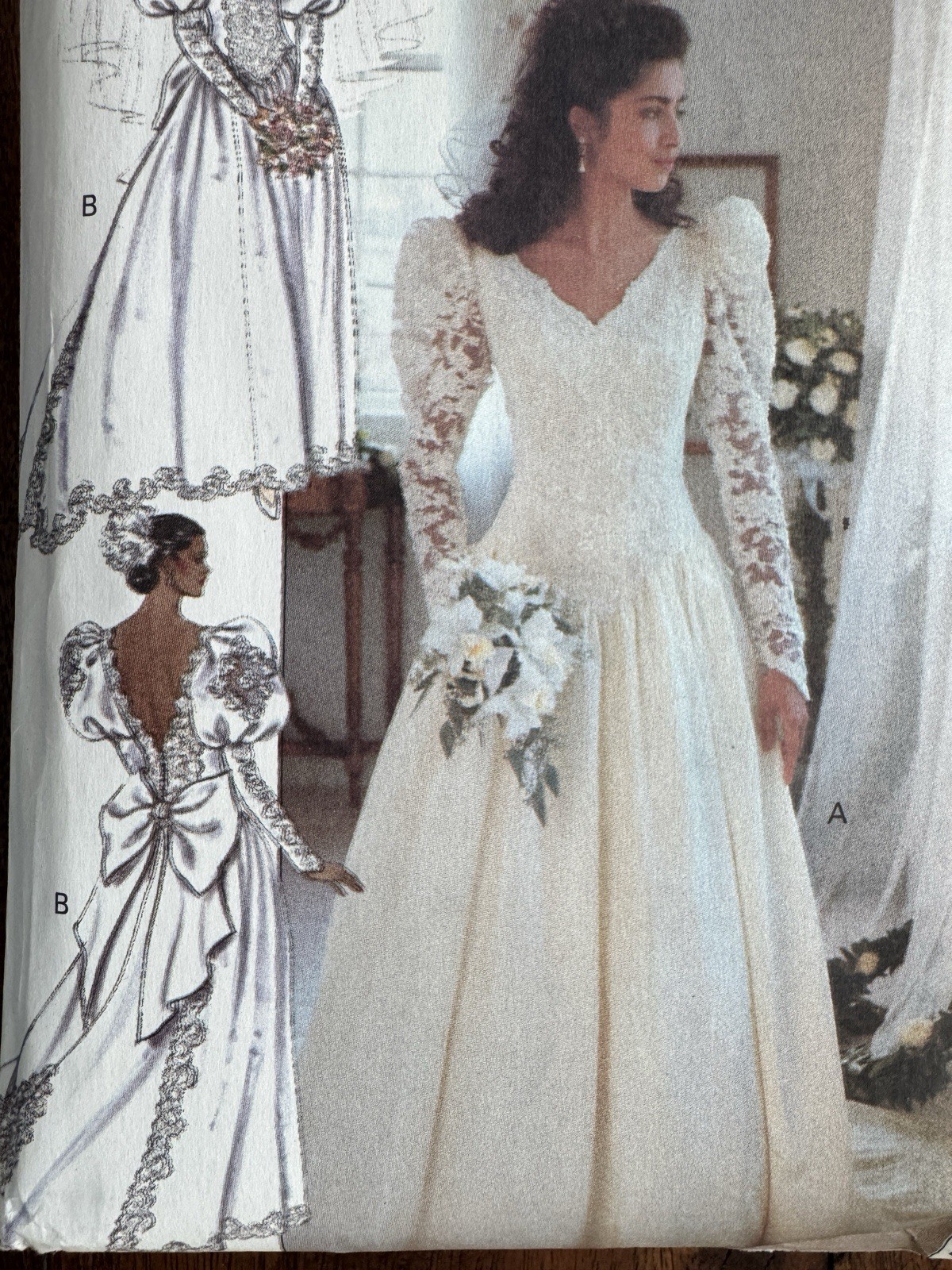 Butterick Pattern 4501 Wedding Dress, Drop Waist, Sleeve Options Size 8 ...