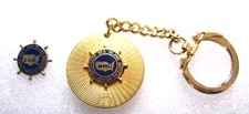 Lakes Deep Sea Inland Waters Nat'l Maritime Union Vintage Pin & Keychain NMU CIO