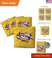 LSU Tigers NCAA Cornhole Bags - 6"x6" Set of 4 for Ultimate Tailgating Fun