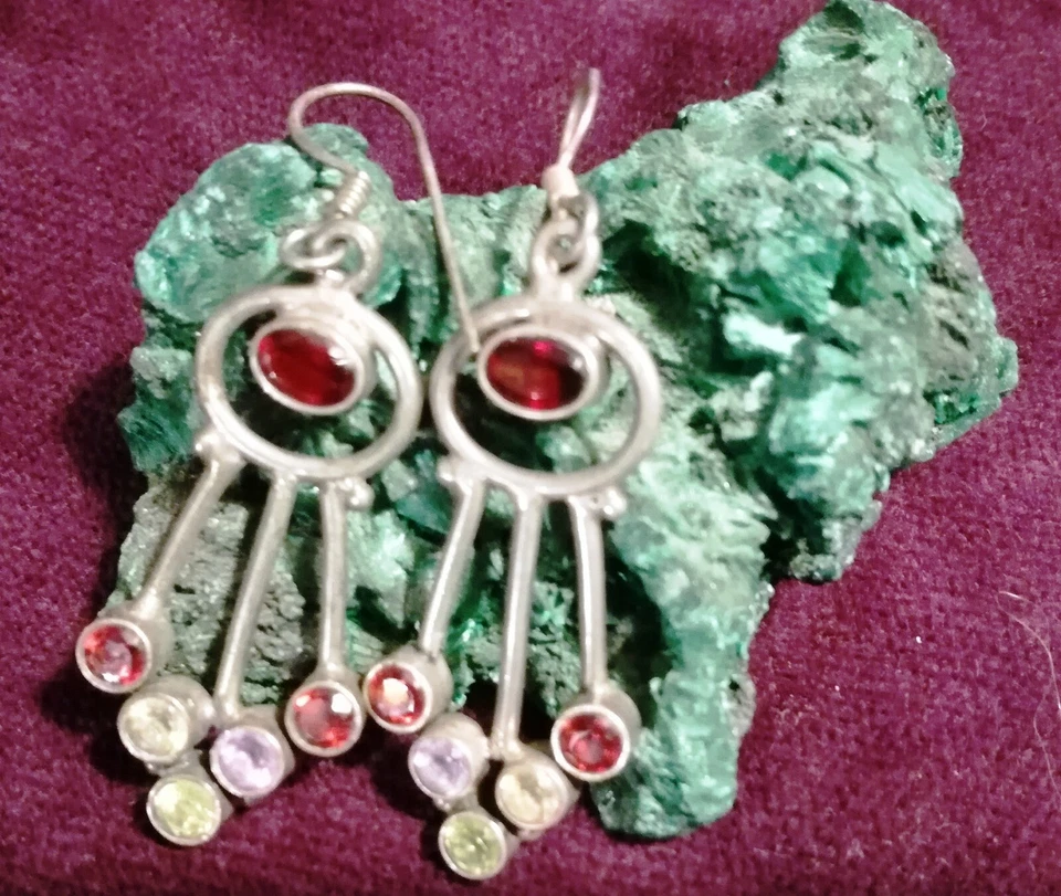 ORECCHINI quarzi - Argento 925- Idea Regalo Donna Idea Regalo Natale - Immagine 2 di 4