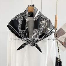 Sallys Boutique 14 Momme Twill Silk Wrap Scarf Horses Print Square Shawl 35"