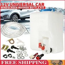Windshield Washer Bottle Tank Pump Wiper System Reservoir Kit 12v Universal