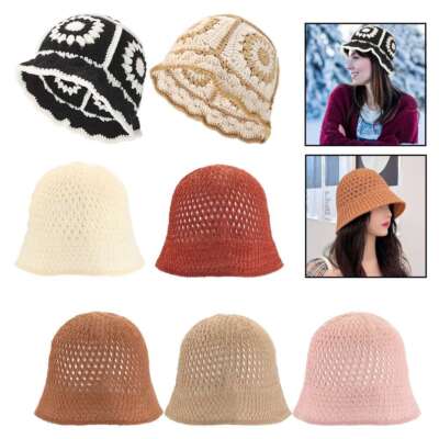 Winter Autumn Fashion Crochet Bucket Hat Women s Girls Warm Soft Knitted Hat