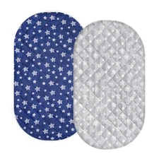 2 Pack Waterproof Bassinet Mattress Pad Cover Soft&Breathable for Most Bassinet