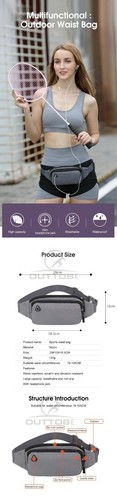 Outtobe Sports Waist Pack Bag Pouches Waterproof Jogging Belt Outdoor men women - 第 5/9 張圖片