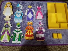 Melissa Doug Magnetic Dress-Up Princess Elise Wooden Doll with stand and case