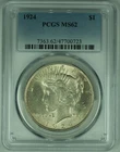 1924 Peace Silver $1 Dollar Toned Coin PCGS MS 62 (17)