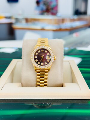 Rolex Lady-Datejust 69138 Gold President Bracelet with Gold and
