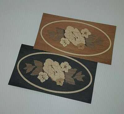 8'' x 4'' Floral Veneer Inlay Marquetry, VENEER WOODWORKING REQUIRED