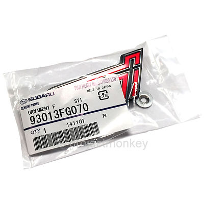 OEM Subaru 11-14 Impreza WRX STi Front Grill Emblem Badge Red