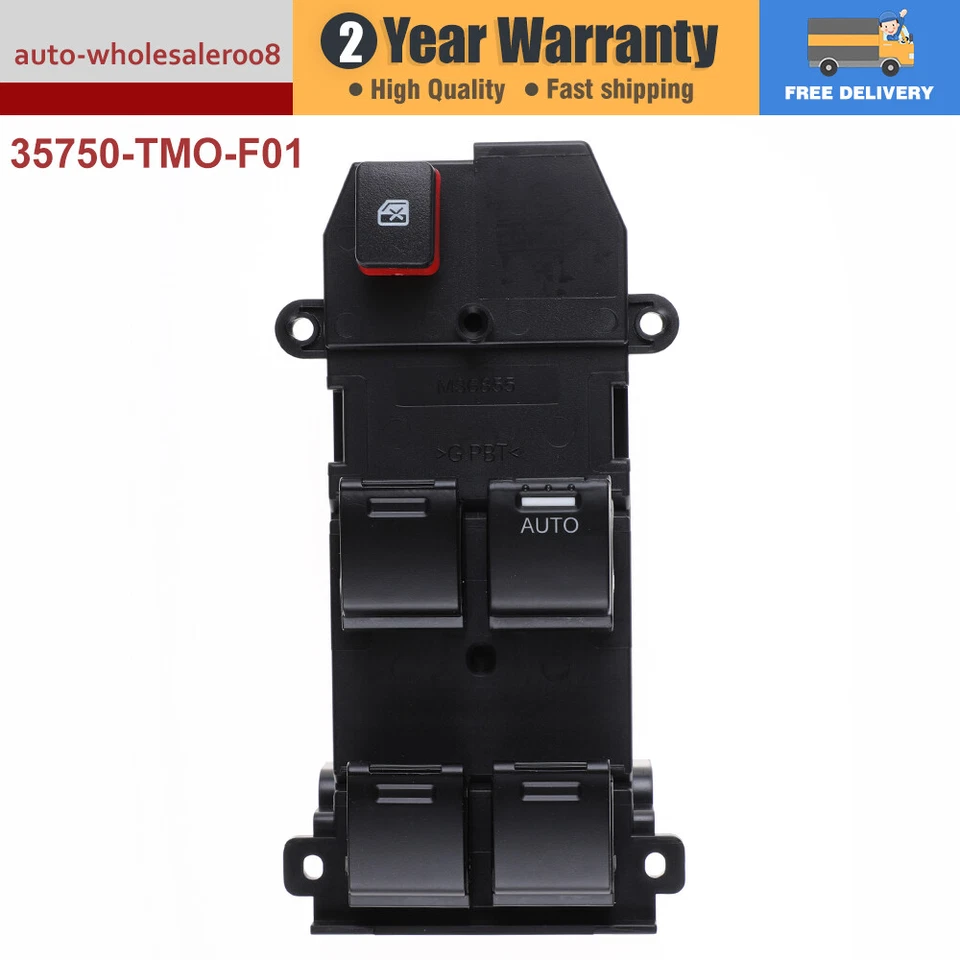Interruptor maestro ventana eléctrica 35750-TM0-A01 para Honda City 2007-2012 RHD Foto 2 de 4
