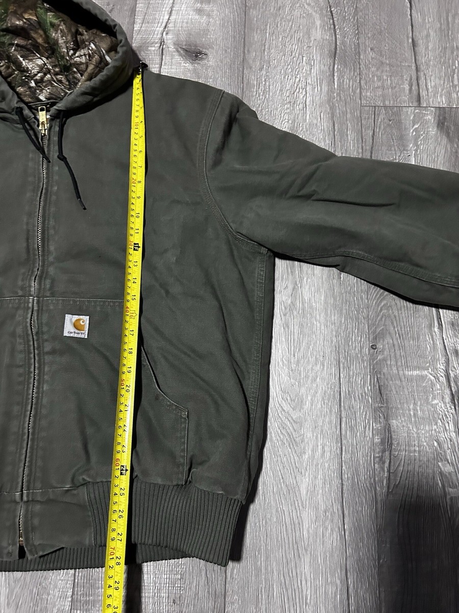 VTG 00s Carhartt Olive Green Realtree Camo Lined Hooded Work VTG 00s Carhartt Olive Green Realtree Camo Lined Hooded Work