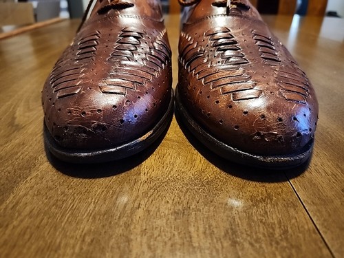Cole Haan Men's Woven Brown Leather Dress Shoes Oxford Size 10.5 - Picture 2 of 11