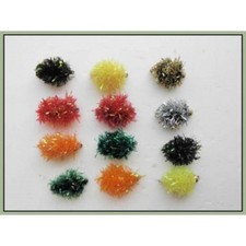 Egg Trout flies, 12 Pack Mixed Colour, Gold Head & Unweighted, Size 10