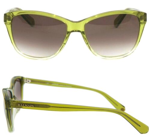 Balmain Square 56mm Sunglasses BL202503 Green Translucent Brown Gradient