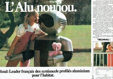 Publicité Advertising 088  1981   profilés aluminium Technal  (2 pages)  robot