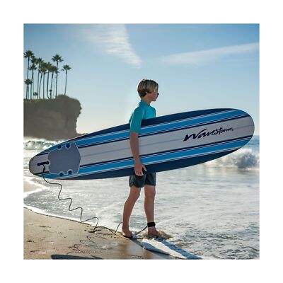 Wavestorm 8ft Classic Longboard Surfboard Blue Stripes | eBay Wavestorm 8ft Classic Longboard Surfboard Blue Stripes | eBay