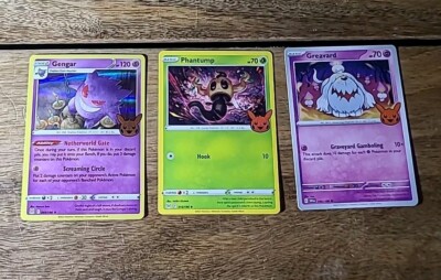 Pokemon Three (3) Card Lot Graevard Gengar Phantump Id091