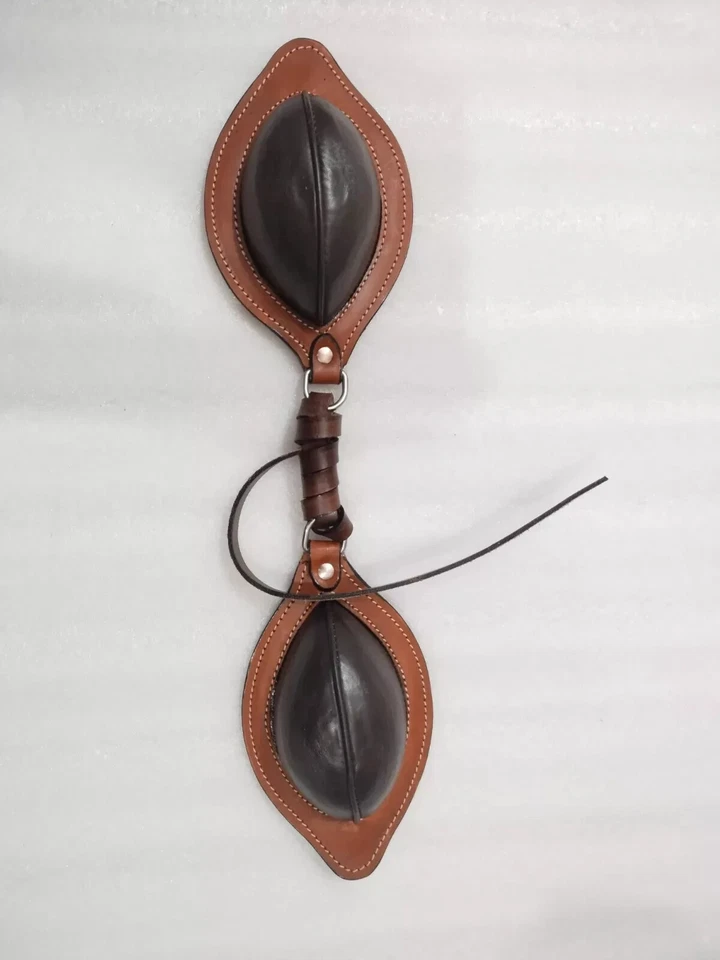 Western Natural Leather Softy Pair of Bucking Roll with Steel Dees Free Shipping - Image 3 of 4