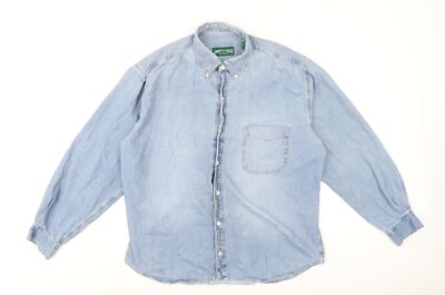 American Eagle Outfitters Herren blau Baumwolle Knopfleiste Größe XL Kragen Knopf
