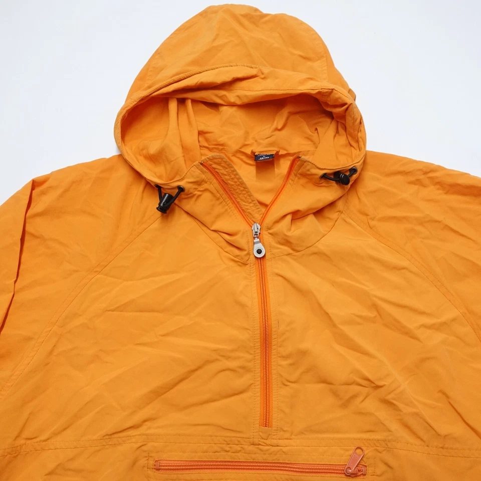 Lands' End Ski Jacket Men's Large Orange 100% Nylon Half Zip Pockets Long Sleeve - Image 3 of 4