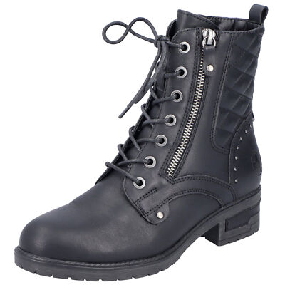 Rieker Damen Stiefelette Biker Boots Warmfutter Zierreißverschluss
