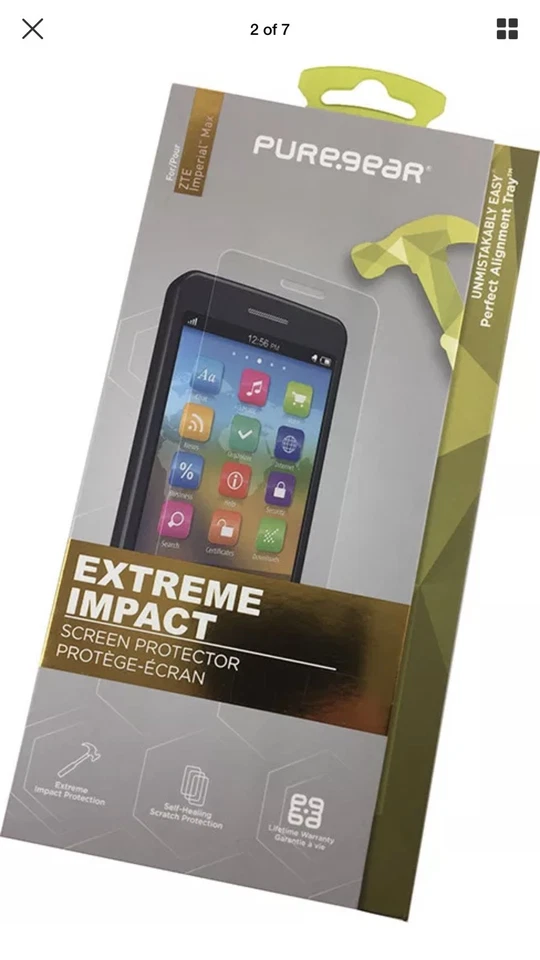 NEW PUREGEAR PURETEK ROLL-ON SCREEN PROTECTOR FOR ZTE ZMAX PRO Z981, BLADE X MAX - Image 3 of 3