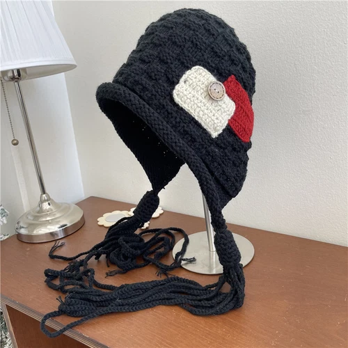 Mujeres Gorro Tejido Gorra Ganchillo a Mano Cálido Orejera Sombrero Borla Retro Cálido - Imagen 19 de 19