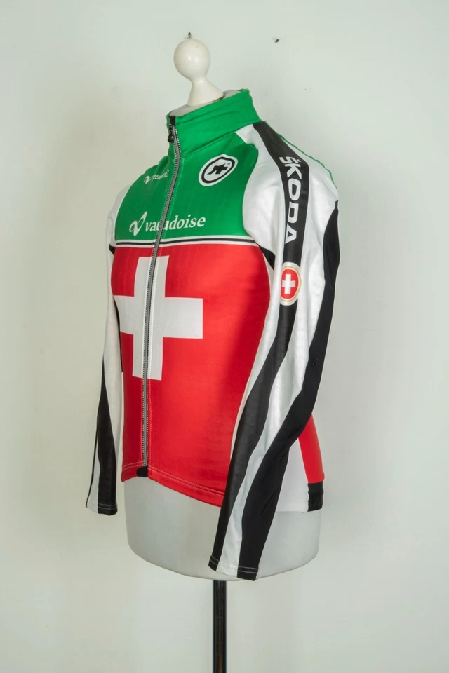Assos Cycling Racing Red/ White/Green Jersey Longsleeve Men's Jacket Size S - Image 3 of 4
