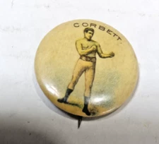 James Corbett antique boxing pin premium 1896 Whitehead & Hogg
