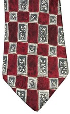 Henry Grethel Mens Red Burgundy Italian Silk Neck Tie Necktie 58.5" x 3.75"
