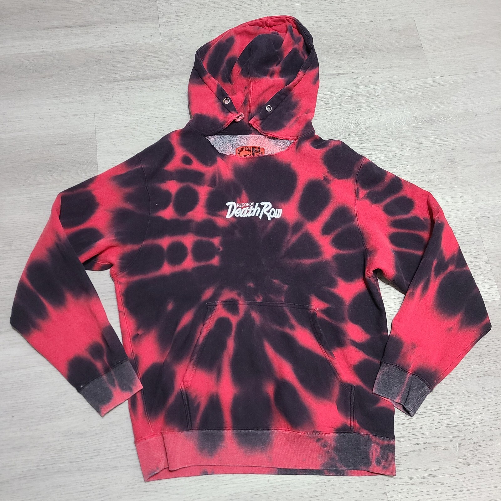 FILA B35 Death Row Records scarpa palazzo tie dye felpa con cappuccio uomo grande rosso nero
