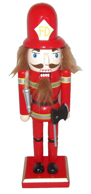 CHRISTMAS NUTCRACKER 10'' FIREFIGHTER