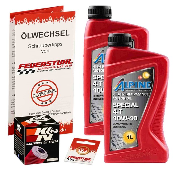 Honda Xl 350 R (ND03) 85-87, Alpine 10W40 ÖL + K&N ÖLfilter, MotoröL Set-image