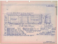 1967 Milwaukee Road Railroad Blue Print Page  Box Car 53999-54499