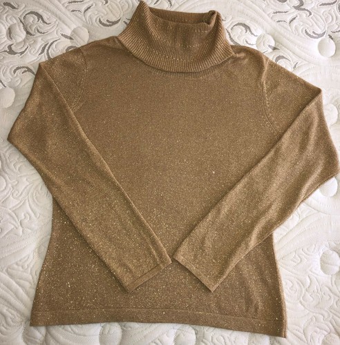 Gold Sparkly Long Sleeve Turtle Neck 