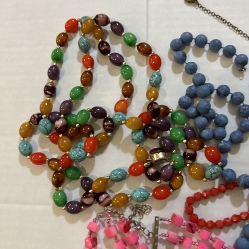 Craft/harvest/resell Lot Beads Necklaces Pink Are Dyed Agate