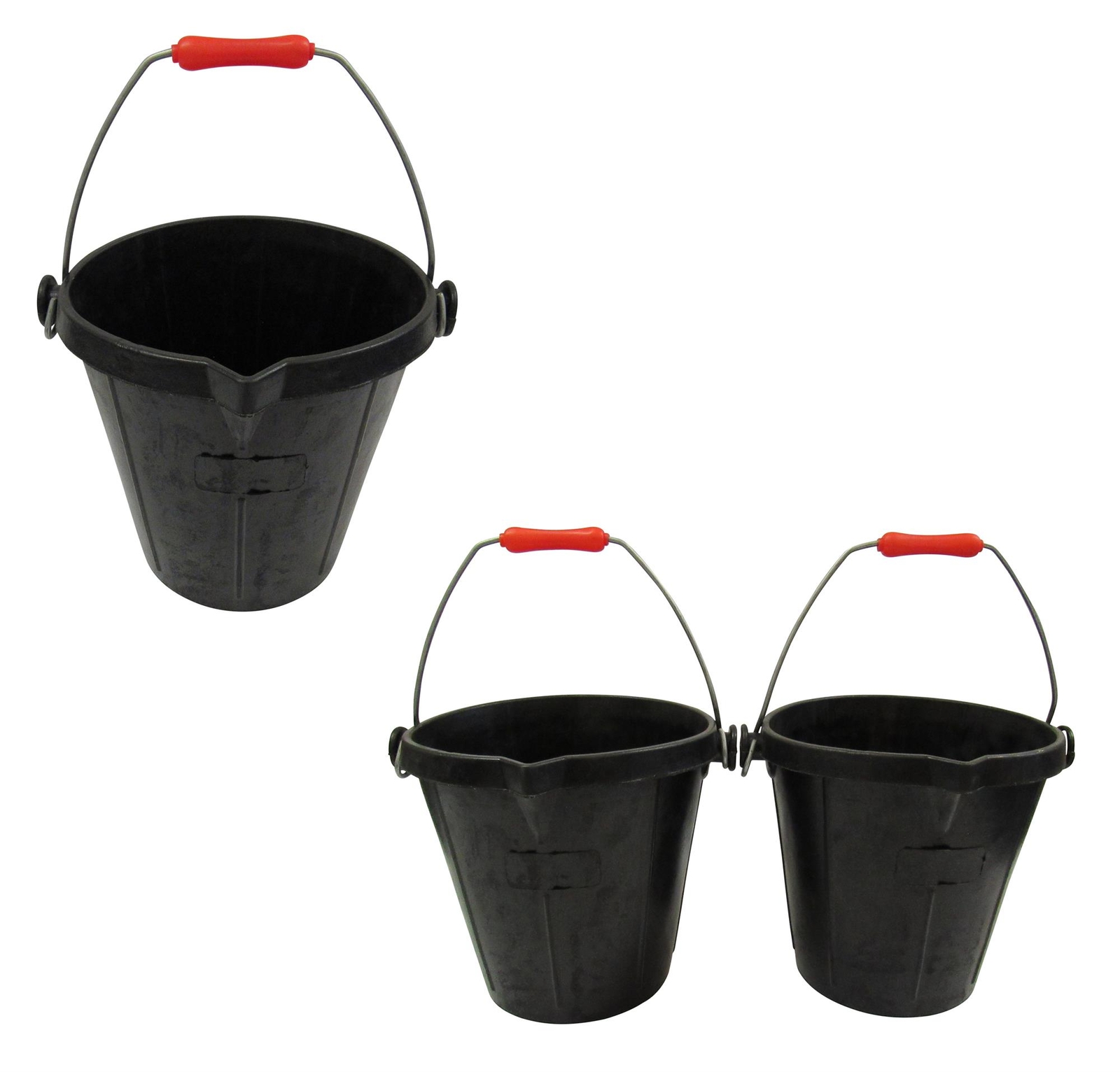 Large Heavy Duty Rubber Bucket 14L (Set of 1 or 2 Flexible Pouring Tub