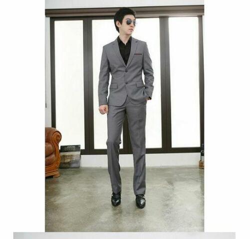 Neu formeller Herren Slim Fit stilvoller Anzug Anzüge zwei Knöpfe Anzug Set Jacke Hose Krawatte @ - Bild 6 von 26