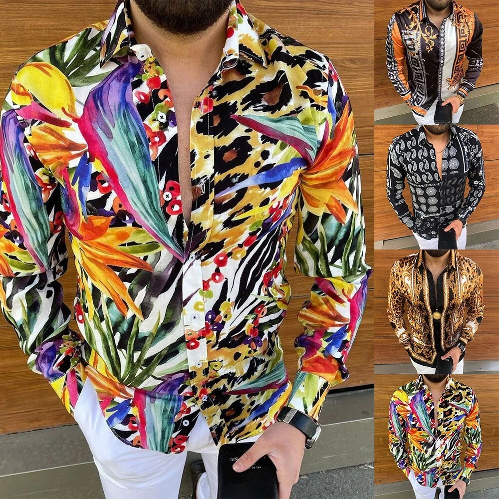 Casual long sleeve paisley vintage best sale shirt