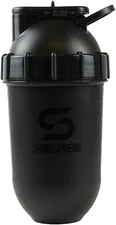 ShakeSphere Tumbler Protein Shaker Bottle Gloss Black/Black 24oz 5060436241007