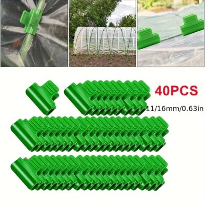 Pipe Clamps Plant Stakes Greenhouse Film Fixing Garden Netting Hoop Clip UK...