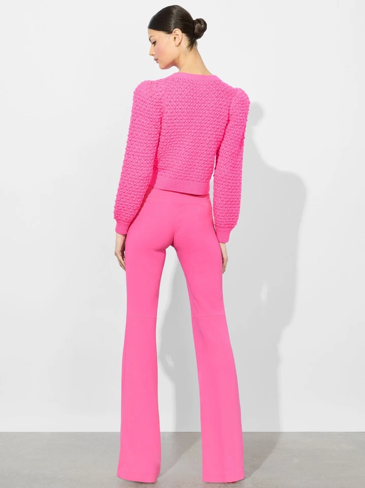 ALICE & OLIVIA (M) WILD PINK KITTY CREW NECK CARDIGAN NWT MSRP$495 - Image 3 of 4