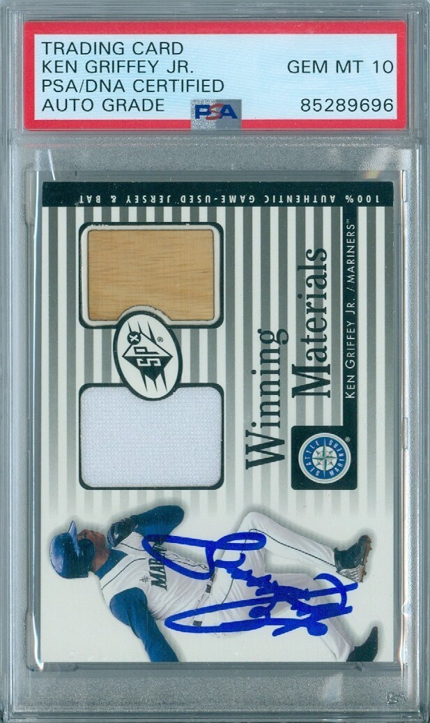 Ken Griffey Jr 2000 SPX Winning Materials #KG Autograph PSA DNA Gem Mint 10 Auto