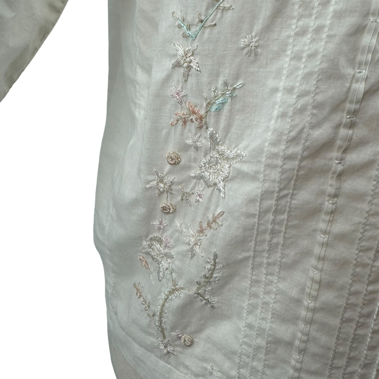 Contrepoint Embroidered Button Down M Vintage Dra… - image 10