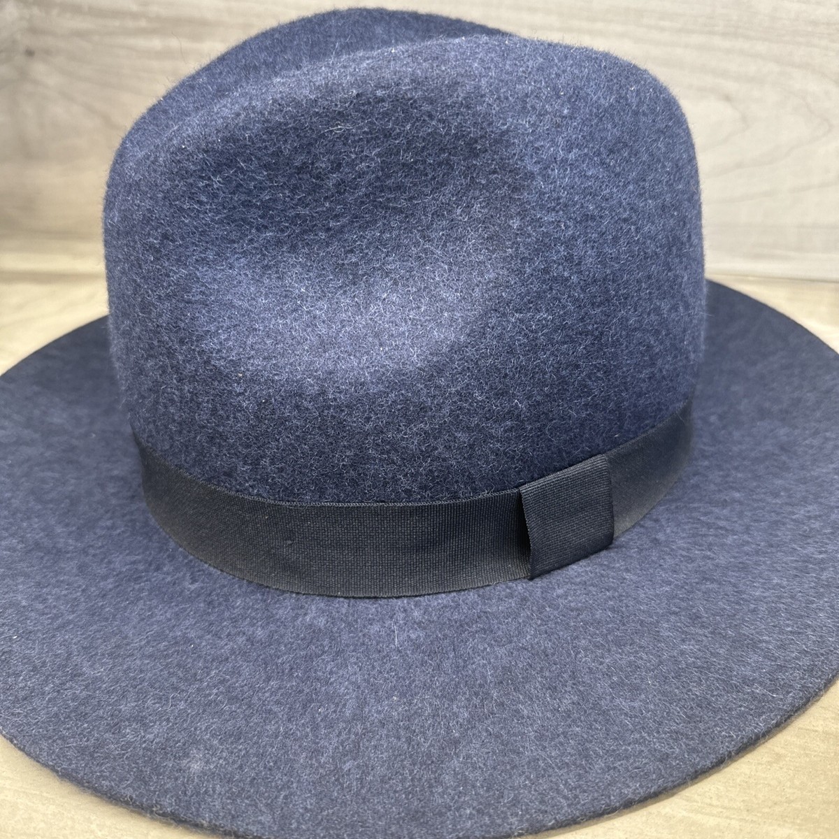 Banana Republic Fedora Felt Wool Hat Dark Denim Blue Sz L/XL  display picture 1