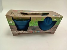 Scrunch My First Garden Set Kids Silicone Watering Can Pot Trowel New
