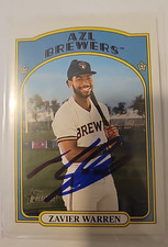 Zavier Warren 2021 Heritage Minors Signed Baseball Card Milwaukee Brewers #6