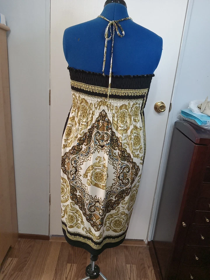 Vestido para mujer India Boutique 1X corbatas multicolor hasta la rodilla con cuentas Foto 4 de 4